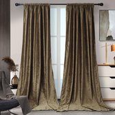 Rideaux en velours - Rideaux occultants - Rideaux prêts à poser - Rideaux en velours modernes aux belles couleurs - Convient pour le salon et la chambre - Occultation parfaite - L 132 x H 213 cm - Marron