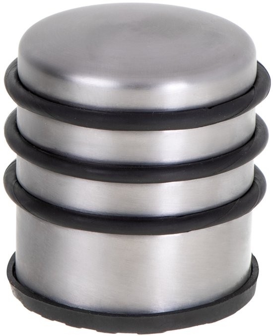 Set de 2 Arrêts de porte - Butée de porte en acier inoxydable avec fond antidérapant - 1 kg Pour l'intérieur et l'extérieur - Butée de porte ⌀7 x 7,5 cm