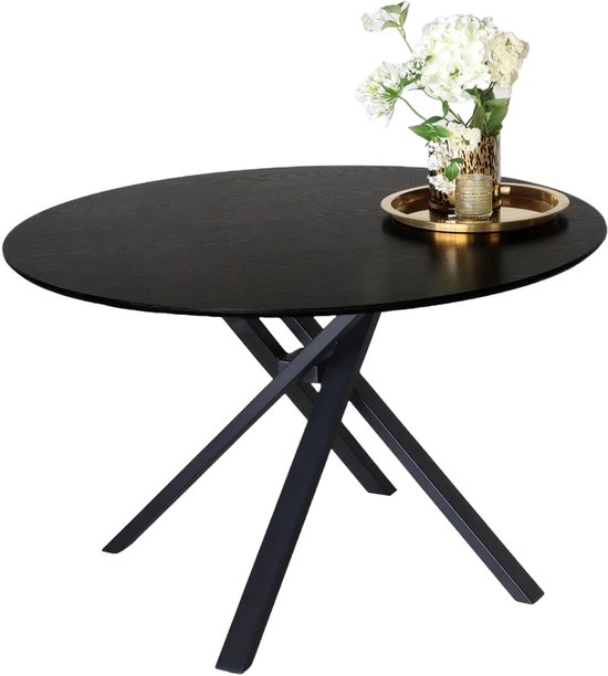 Table à manger ronde Ronsi noir 150cm table à manger ronde