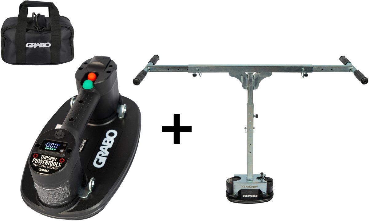 GRABO Pro in Tas + T-Lift 120 - Elektrische draagbare vacuümzuiger - Handgereedschap - Hefvermogen 120 kg