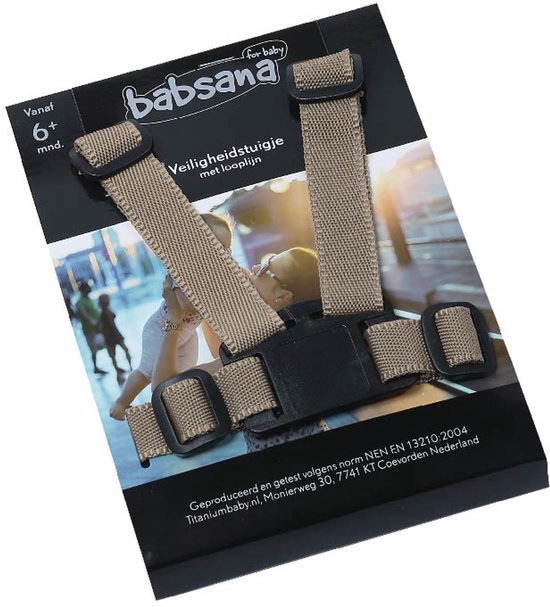Babsana veiligheidstuigje met looplijn, beige, vanaf 6 maanden.