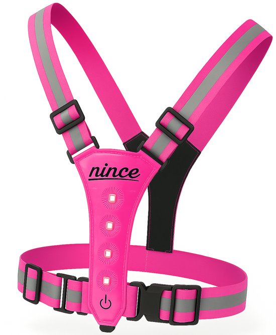 Nince Hardloop Verlichting Van Hoge Kwaliteit USB Oplaadbaar - Hardloopverlichting Roze