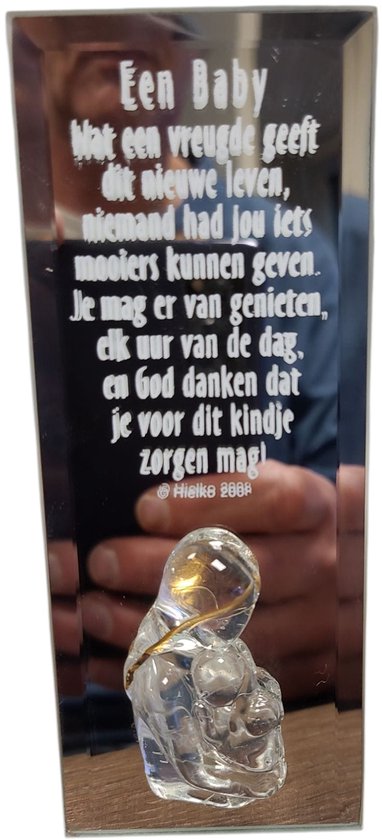 Spiegel met gedicht Een Baby, geboortekado, kraamkado gedichtenspiegel