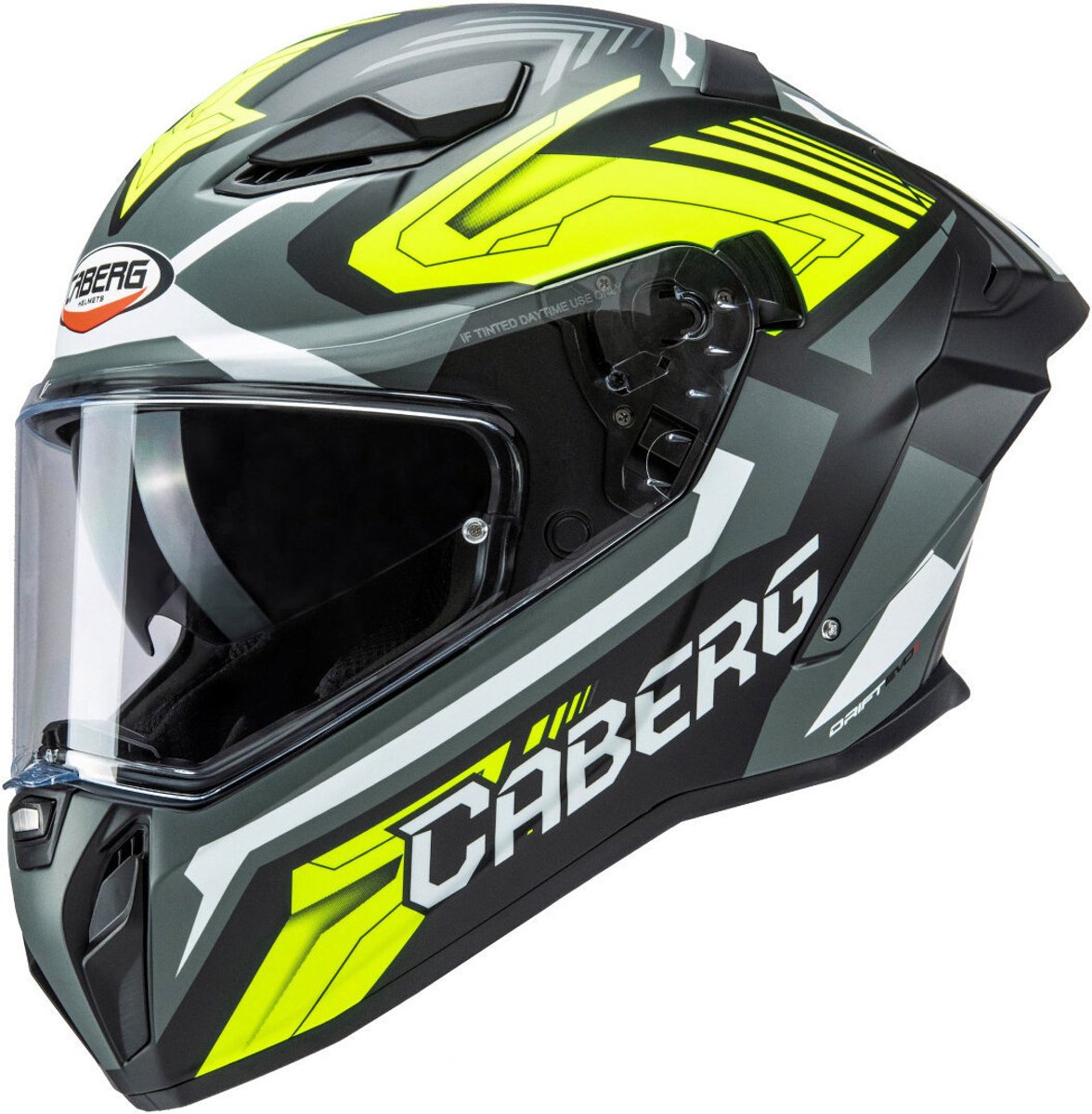 Caberg Drift Evo II Jamara Mat Zwart Grijs Neon Geel Integraalhelm - Maat M - Helm