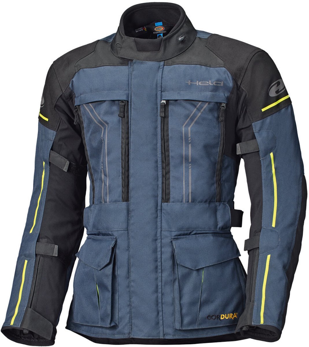 Held Pentland Donkerblauw Geel Waterdicht Textiele Motorjas - Jas