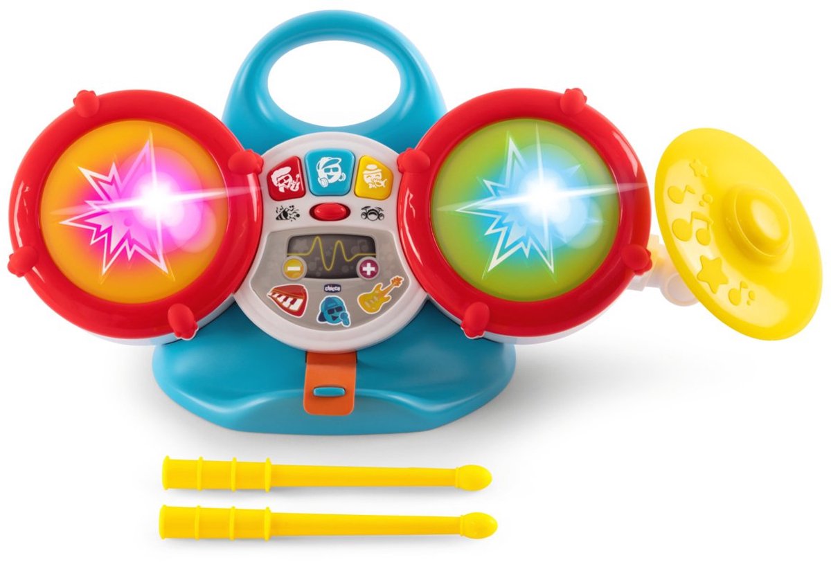 Chicco Mijn Eerste Drumstel - Muzikaal Speelgoed met Licht en Geluid (1-4 Jaar)