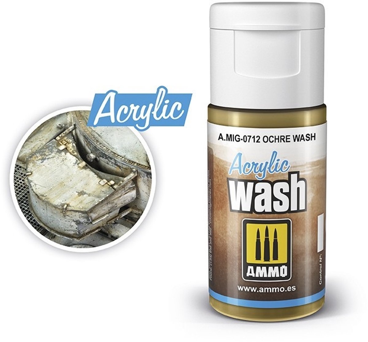 AMMO by Mig Jimenez Modelbouwdecoratie - MIG 0712 Acrylic Wash Ochre - 15ml Effecten potje
