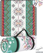 Lexorion Comfort Picknickkleed - Picknickdeken - Waterdicht Picknickkleed - 200x200 cm - Comfortabel, Extra Groot en Opvouwbaar Buitenlaken - Ideaal voor Picknick, Strand, Camping en Speeltuin - Groot en Zandbestendig Dekens voor 6-8 Personen - Groen