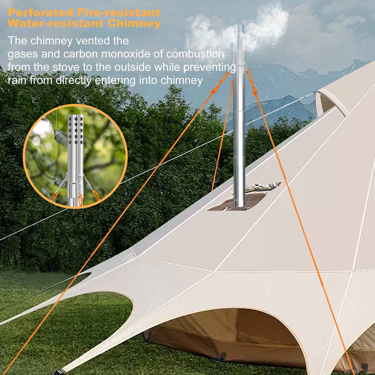 Outdoor Houtkachel Roestvrij staal, Kamp kachels met Blower, Draagbare Ronde Tent Kachel Multifunctioneel voor Winter Camping Verwarming en Koken (Color : A