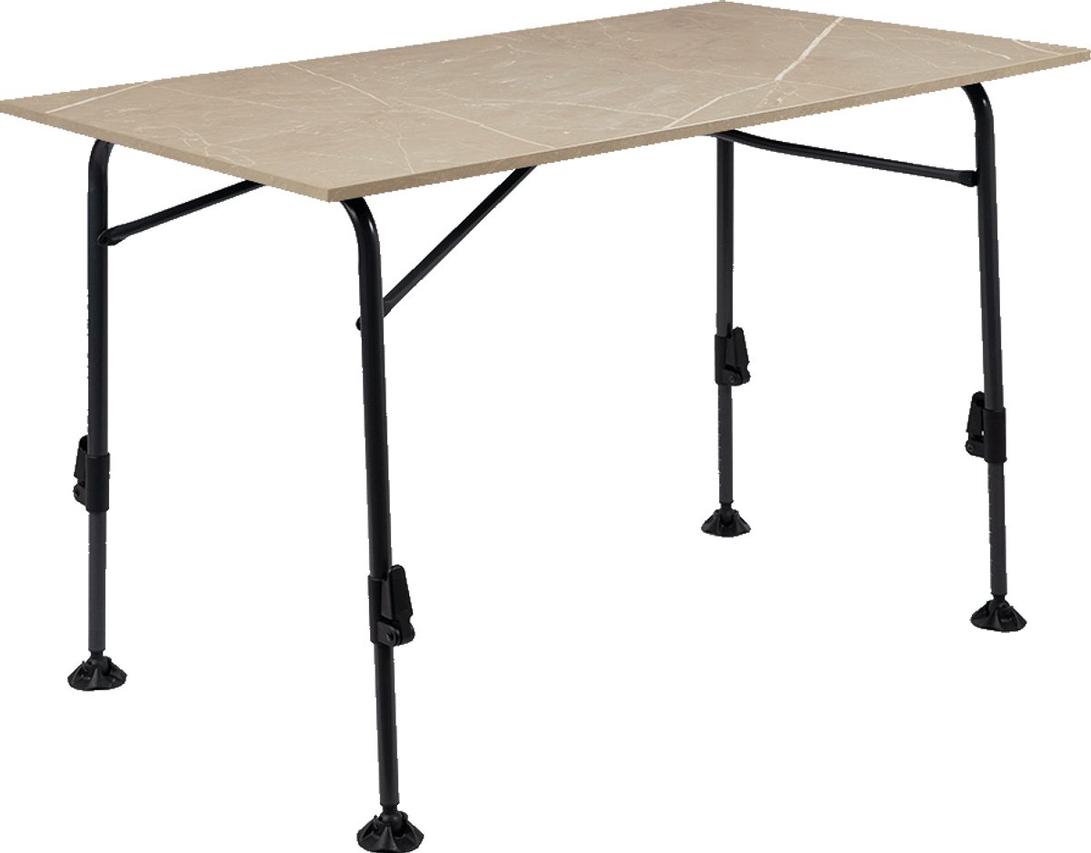 Travellife Mirano Campingtafel exteriolit taupe marble 100 - Extra stevig exteriolit tafelblad - Zeer stabiel lichtgewicht stalen frame - Voorzien van stabilisatievoeten