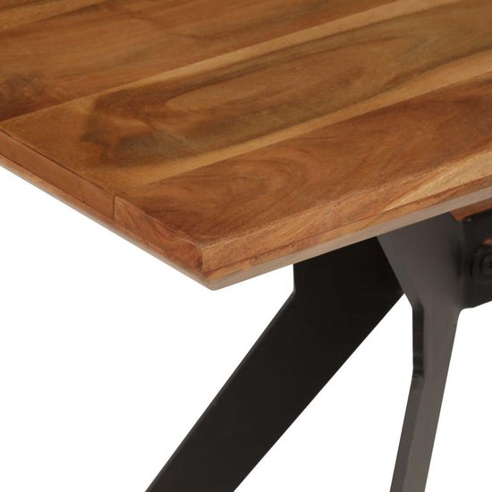 vidaXL Eetkamerbank 160x40x45 cm massief acaciahout en staal
