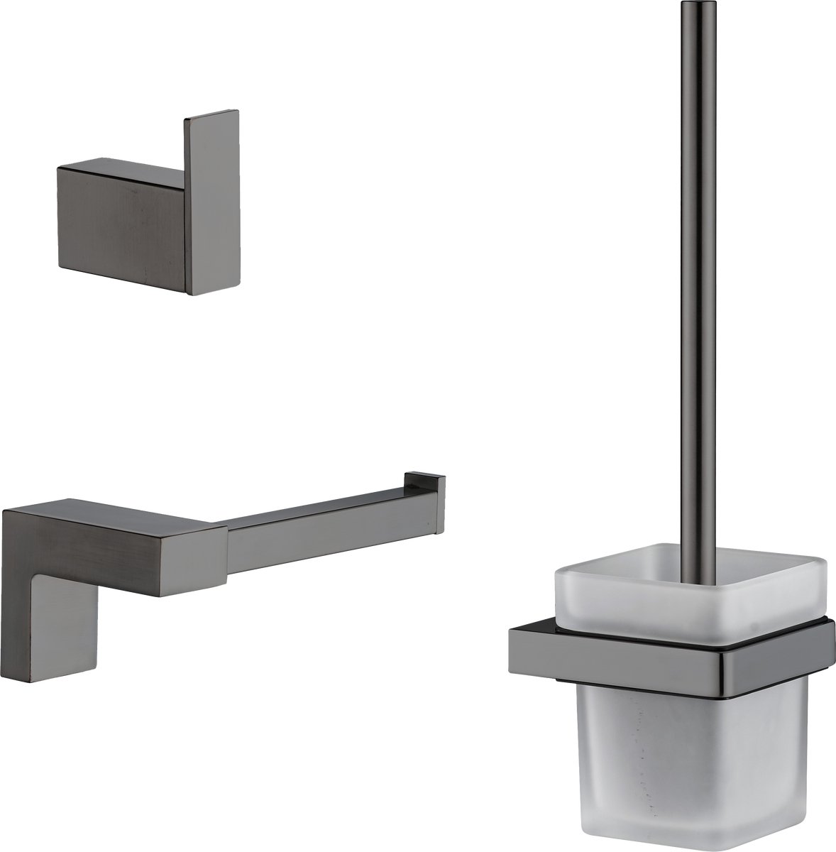 Plieger altea toiletset - wandmontage - compleet - geborsteld gunmetal