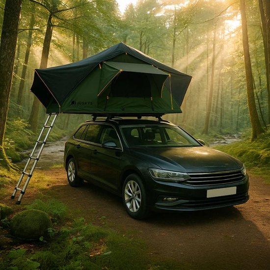 Daktent Lago - 2-personen - Incl. Matras - Zwart / Olijfgroen van Merkloos — afbeelding 2