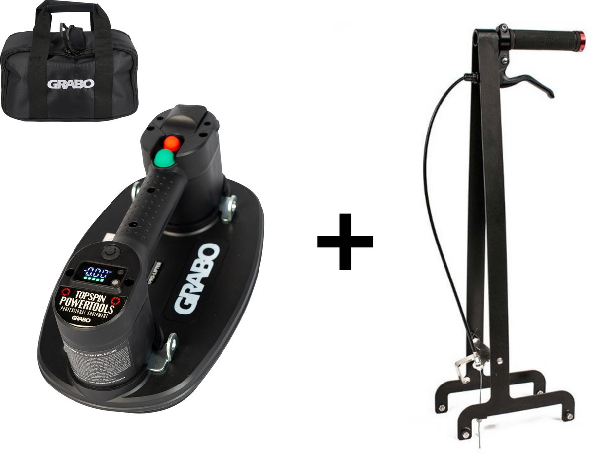 GRABO Pro in Tas + GRABO Erguo S1 handgreep - Elektrische draagbare vacuümzuiger - Handgereedschap - Hefvermogen 120 kg