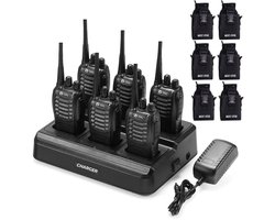 Current Components 88E - Portofoon - Walkie Talkie - 6 Stuks - 5km Bereik - PMR 446 Mhz - LED Zaklamp - Inclusief Oplaadstation - Inclusief 6 Holsters