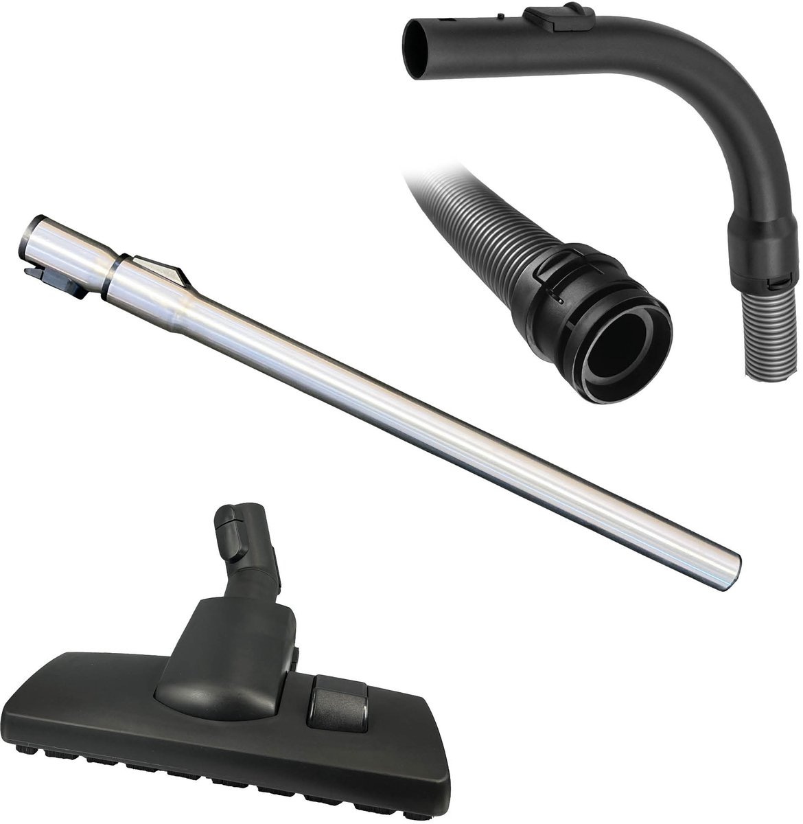 Multaparts® hulpstukken set geschikt voor Miele Blizzard CX1 / S2 series: combi zuigmond, complete stofzuigerslang, telescoop zuigbuis | Vervang alle hulpstukken in 1 keer | Hoge kwaliteit alternatieve onderdelen voor een set-prijs