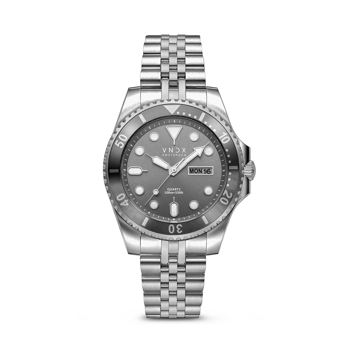 VNDX Amsterdam - Heren horloge - AMS. LXRY. Zilver Blauw
