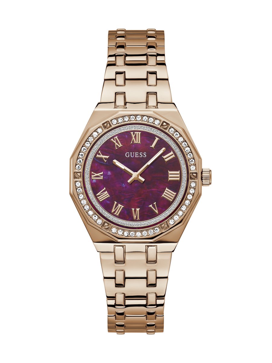 Guess Verlangen Quartz Analoog Horloge Analoog Horloge Roségoudkleurig Kast 100%: Gerecycled Staal | Armband 100%: Roestvrij Staal 36 GW0770L3