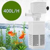 aquarium pomp - Aquariumfilter - Aquariumpomp met filter - Geschikt voor aquaria kleiner dan 30 cm / schildpaddenaquariums - Regelbare zuurstofstroom en -richting - Waterpomp - Golfvormer (wit)