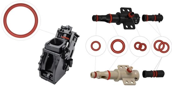 Kit d'entretien de joints toriques pour vanne de support - groupe d'infusion - vanne de débit adapté pour Phillips Saeco Spidem Gaggia (7 joints toriques)