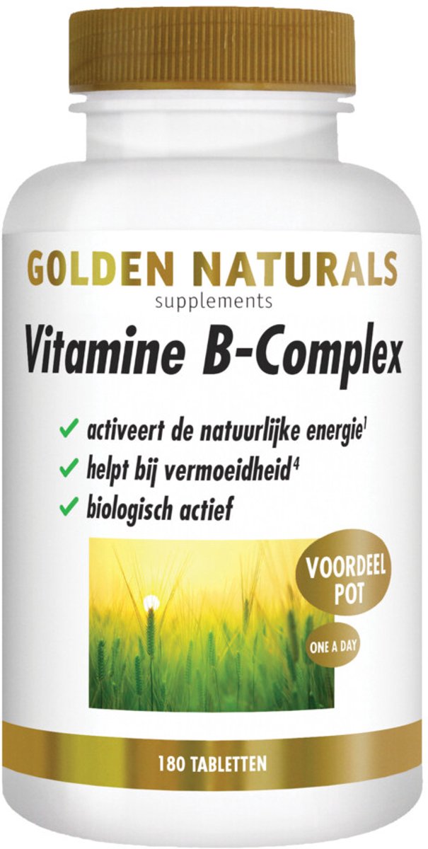 Golden Naturals - Vitamine B-complex Vegan - 2 x 180 tabletten - Voordeelverpakking