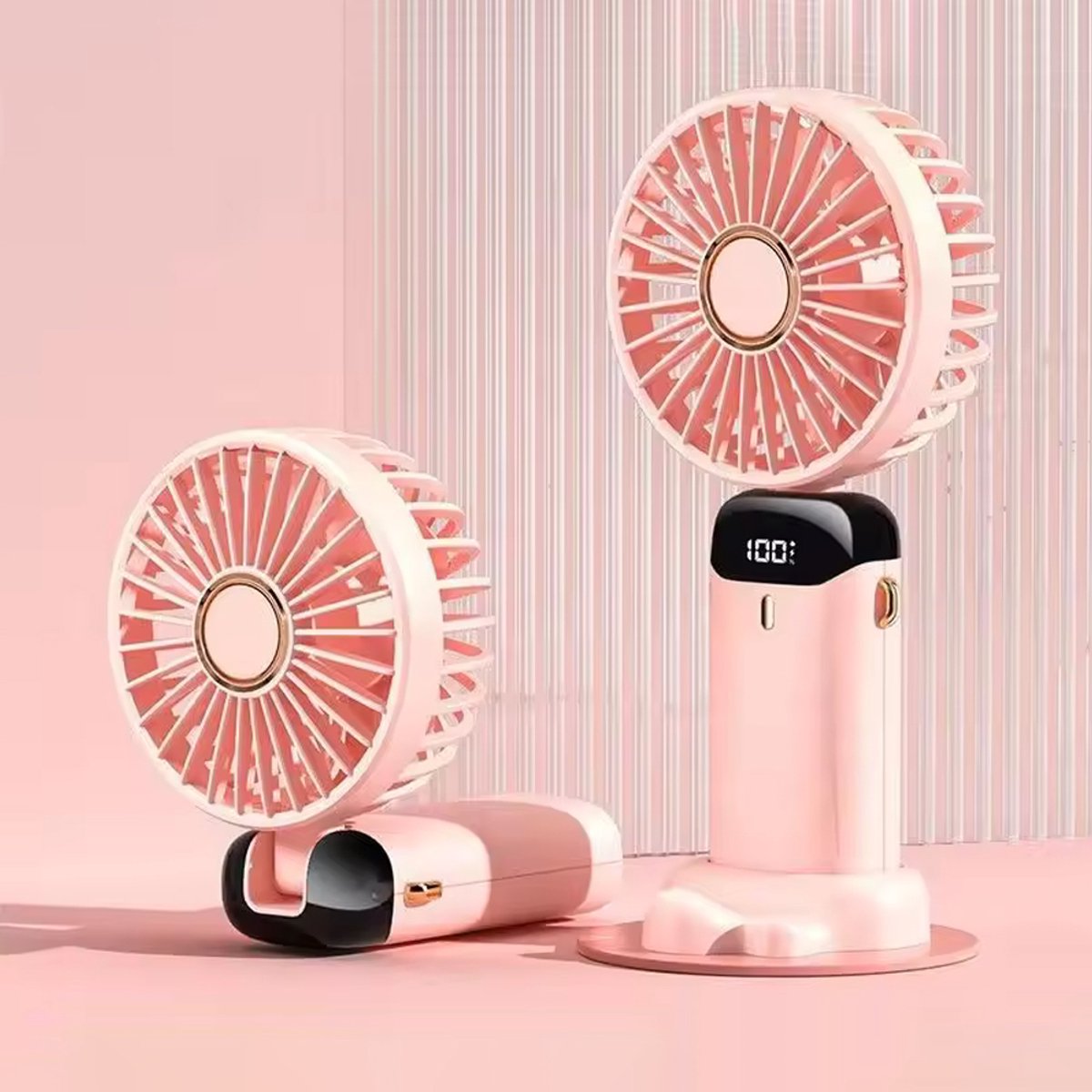 Draagbare Oplaadbare Ventilator – Compact & Stijlvol met LED-display - Trendy kleuren