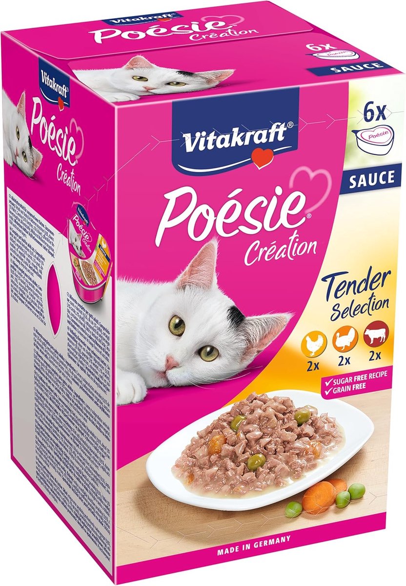 Vitakraft Vitakraft Poésie Création Malse Selectie Kattenvoer Kip, Kalkoen, Rund - 6x85g