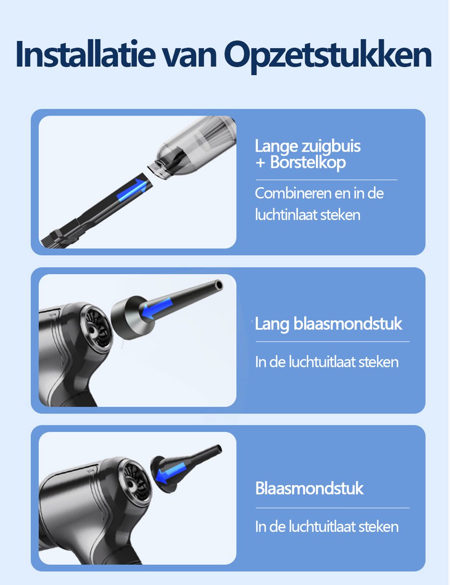 Gloovon Snoerloze Auto Stofzuiger Zilver HEPA Filter - afbeelding 2