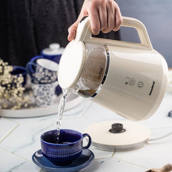 Bouilloire électrique Klausberg KB-7893 – 1 litre, design en Verres , panneau de commande LED , 5 réglages de température, fonction maintien au chaud