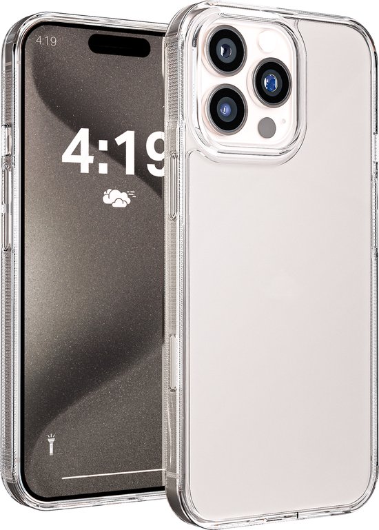 My Case telefoonhoesje geschikt voor Apple iPhone 15 Pro Max hoesje siliconen - backcover - optimale bescherming - Transparant