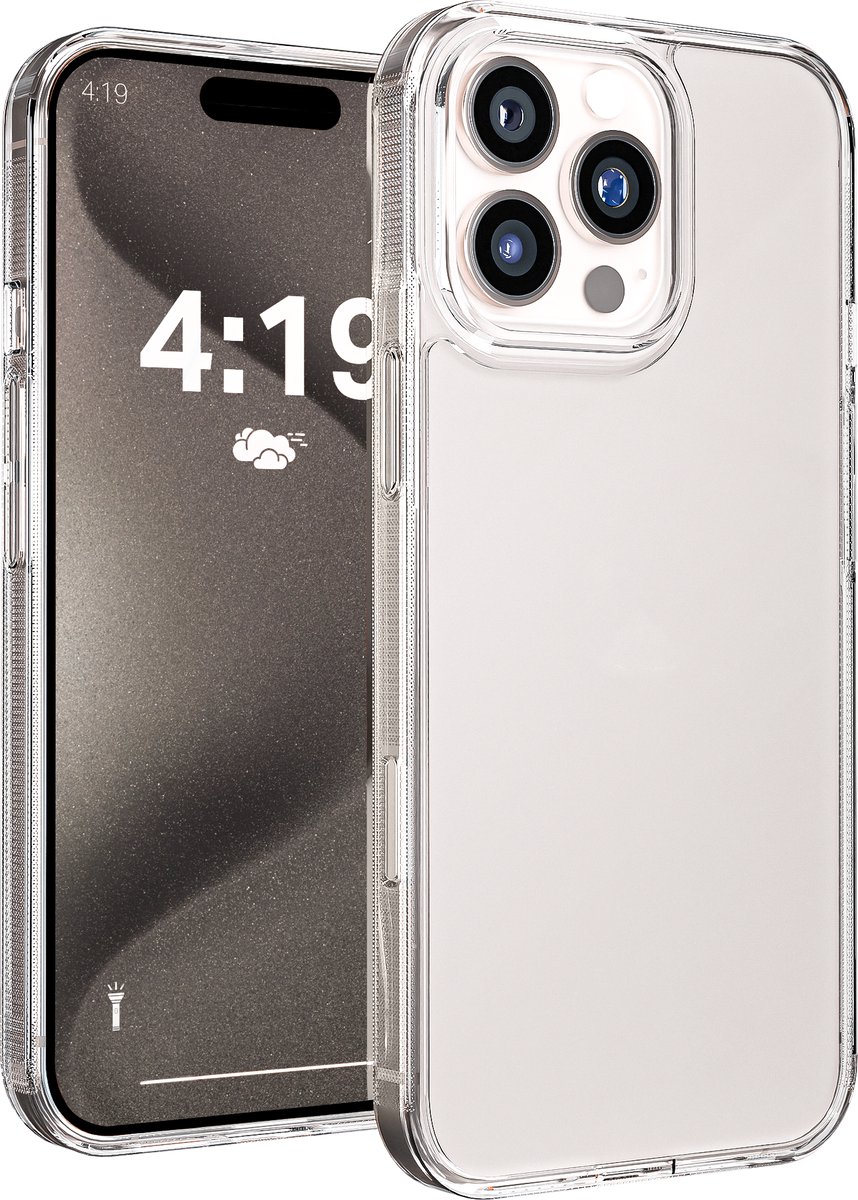 My Case telefoonhoesje geschikt voor Apple iPhone 15 Pro Max hoesje siliconen - backcover - optimale bescherming - Transparant