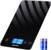 Lekro Digitale Precisie Keukenweegschaal – Weegschaal Keuken - 1gr-15kg – Tarra Functie - Zwart
