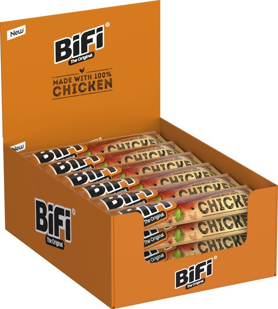 BiFi Chicken - Kip salami stick - Ideale Vlees Snack - voor Tussendoor, Onderweg of in de Lunchtrommel - 24x20g