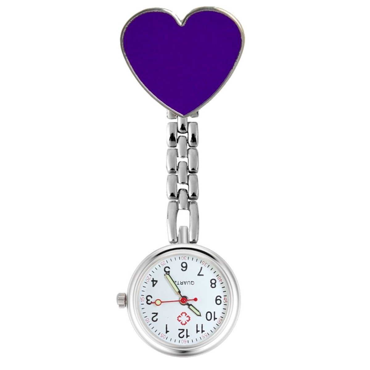 Fako® - Verpleegstershorloge - Zusterhorloge - Verpleegster Horloge - Hart - Paars