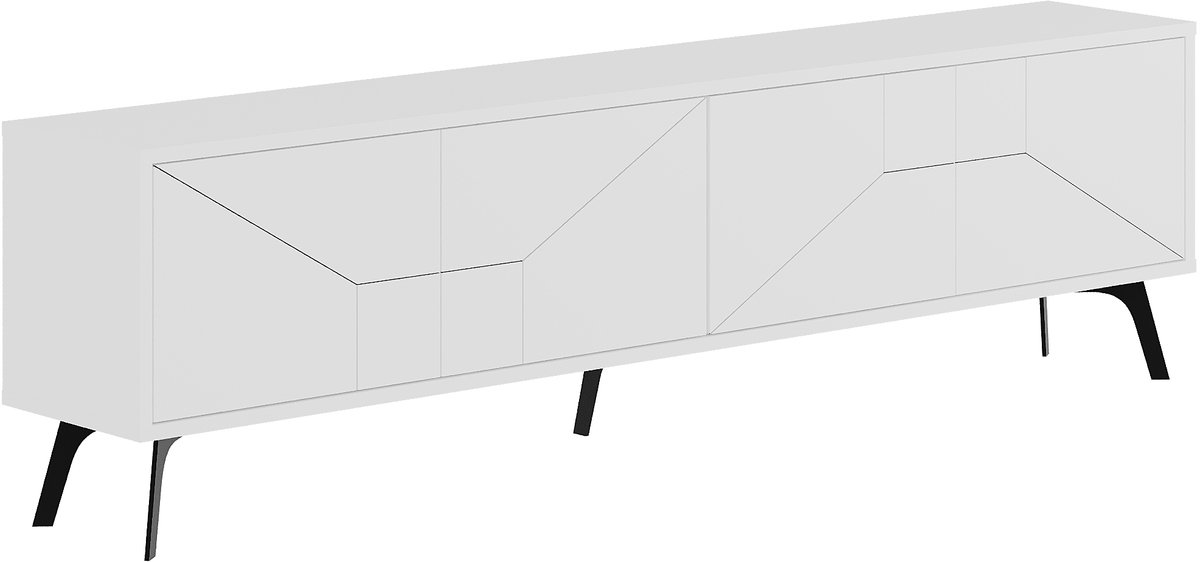 Hocus Picus TV Meubel 4 Deuren - Wit - 180x30x50 cm