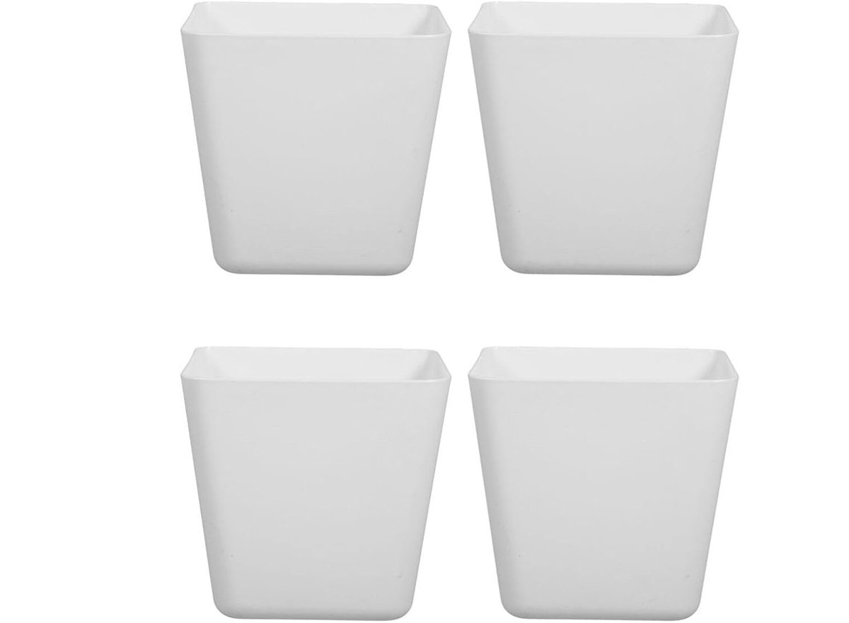Opbergdozen voor keukenkastdeuren- wandgemonteerde opbergdoos-zelfklevende-voor kledingkast-badkamer-koelkast-kleine artikelen-4 stuks-wit