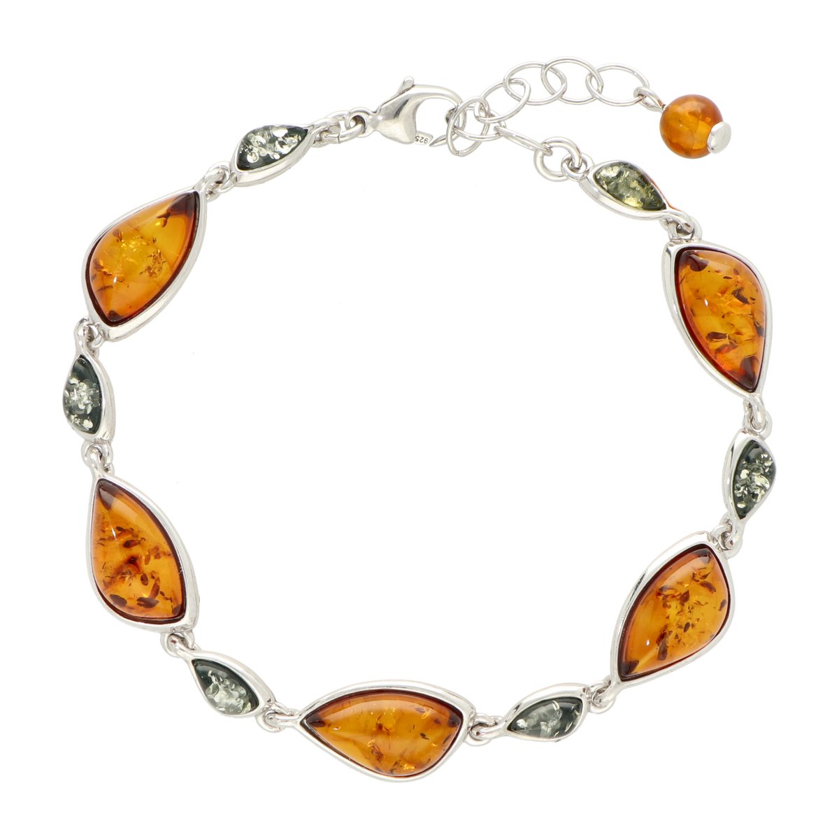 La Rosa Princesa Barnsteen Armband Dames Zilver Gerhodineerd - Amber Timeless - Verstelbaar