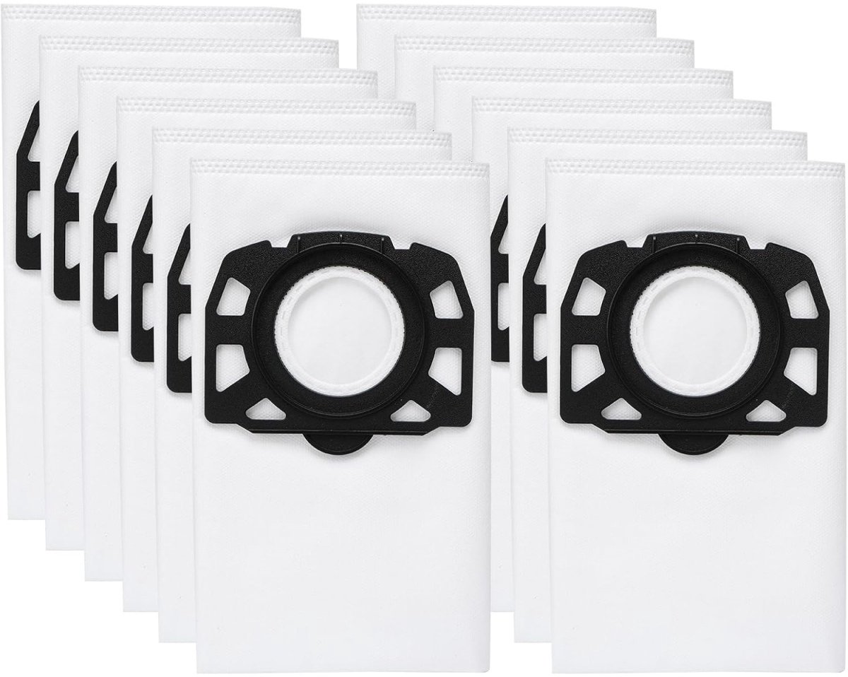 EXCITAT Filterzakken - Stofzuigerzakken - Stofzuigeraccessoires - Geschikt voor Karcher WD4, WD5, WD6, MV4, MV5, MV6, WD4.000 ... WD5.999, 2.863-006.0 Nat- en droogzuigers - 12 stuks