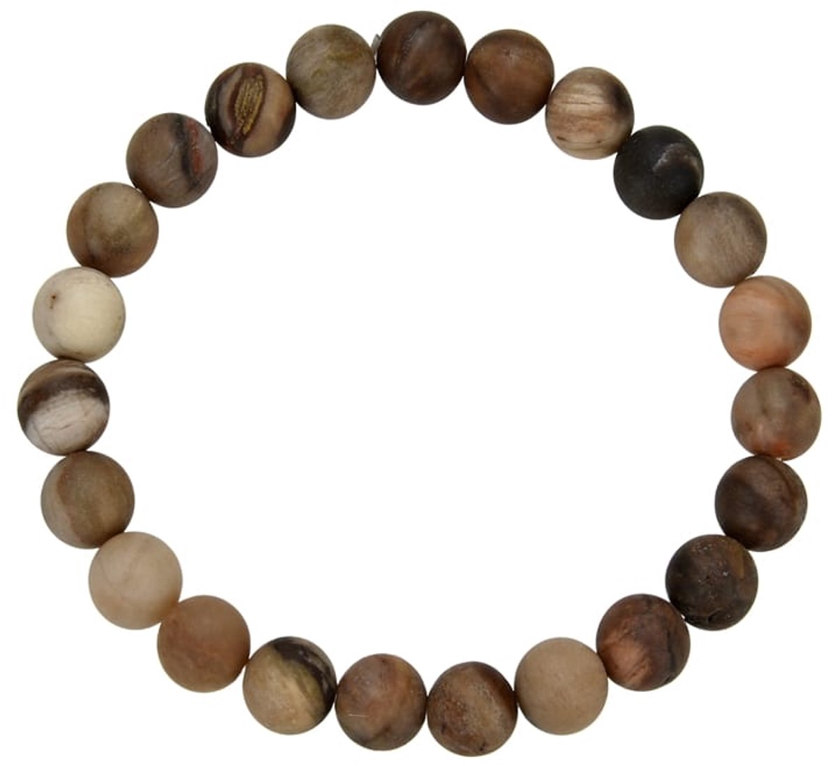Armband Versteend Hout 8 mm