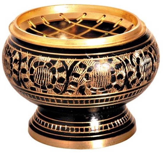 Foto: Wierookbrander met netje zwart goud klein