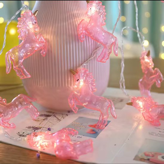 Unicorn led lamp - unicorn lamp - ledslinger - unicorn verlichting - cadeautip - feestdagen - 1,5 meter - 10 lampen — afbeelding 3