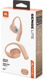 Verpakking van JBL Sense Lite beige oordopjes met afbeeldingen.