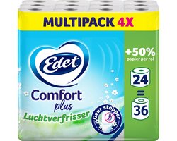 Edet Comfort Plus Toiletpapier met luchtverfrisser - 3 laags - 24 maxi rollen