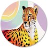 geel, zwart, paars, wit, Cheeta, Digital Art, Oranje