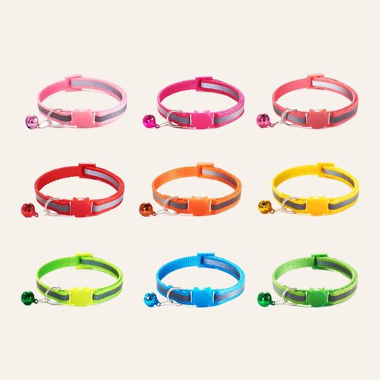 Collier pour chat Fermoir de sécurité Collier pour chat Collier pour chaton Collier pour Chats Set réfléchissant réglable – 18 pièces