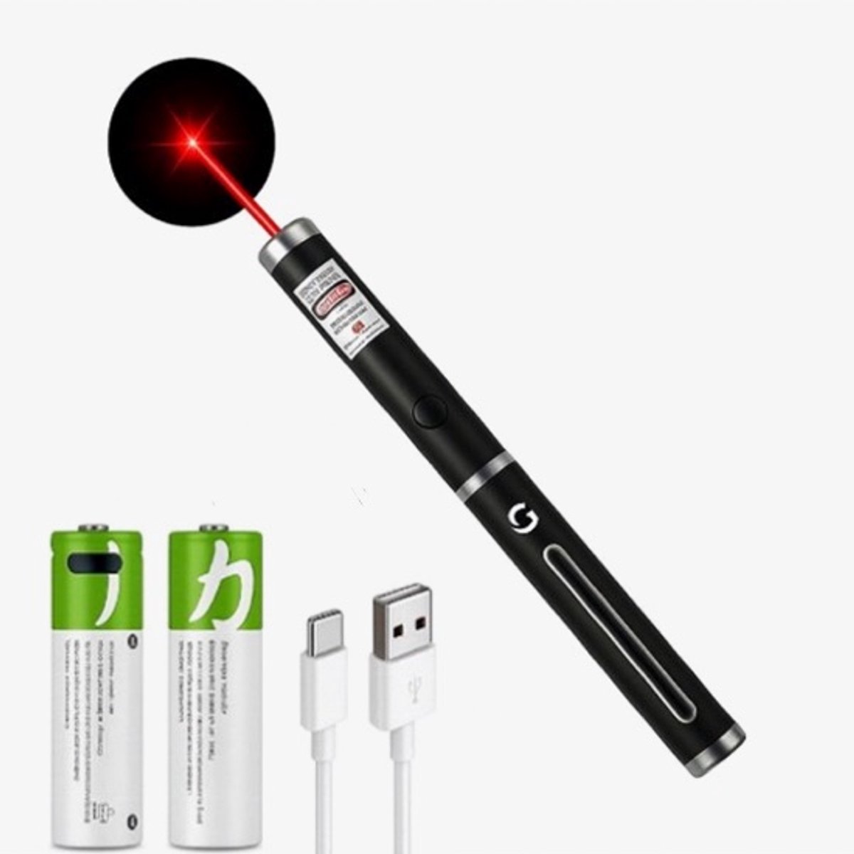 Laserpen Rood + AAA batterijen USB Oplaadbaar - Laserlampje - Laserpointer Kat - Laser - USB Oplaadbaar - CE Certificaat - Laser-pointer Lange Afstand, Laser-pointer Pen, TV Led Lcd - AA Batterijen - Batterijen inbegrepen
