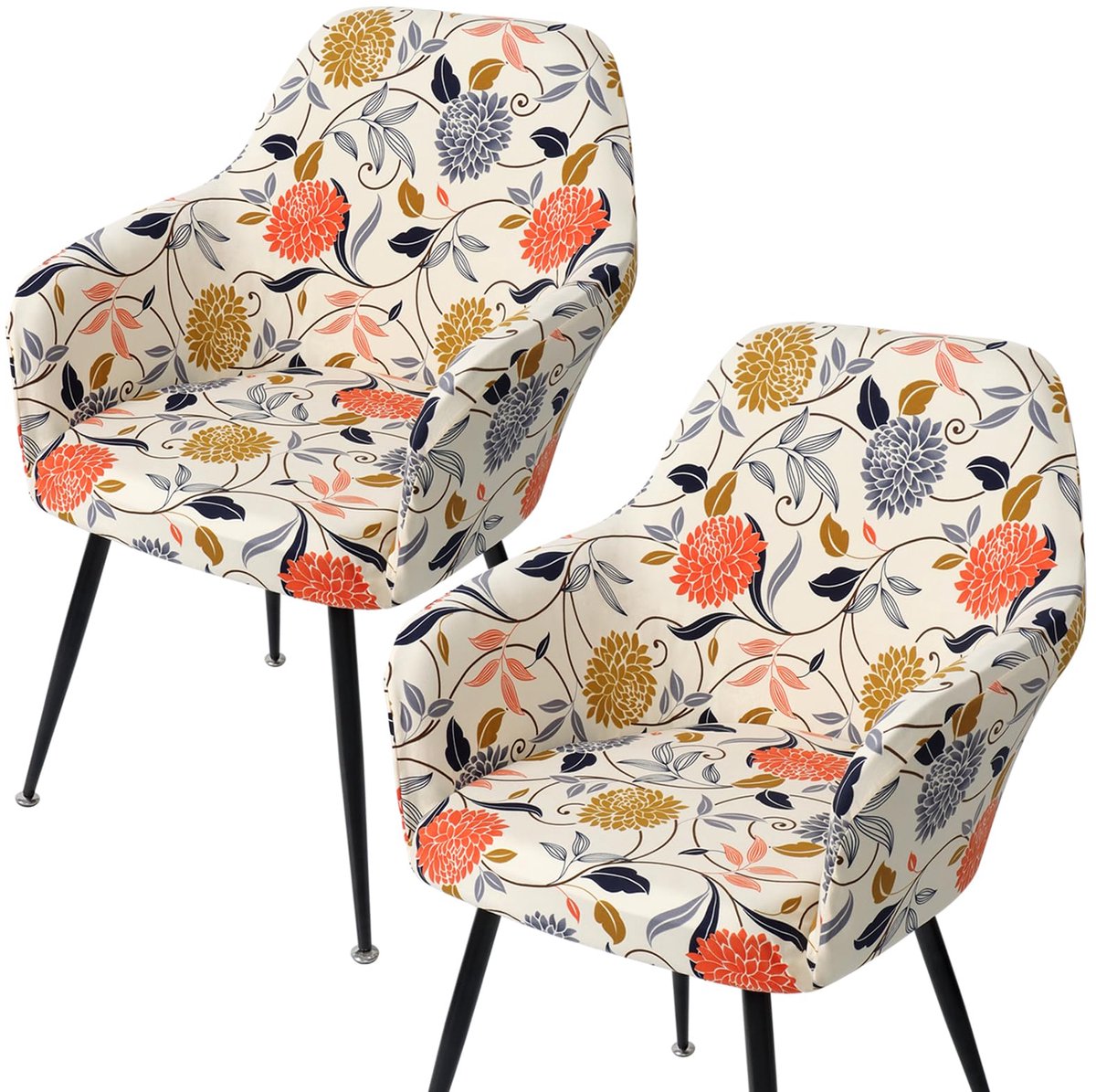 Ibenzoa® Beige Stoelhoes Set van 4 - Stretch Stoelhoes voor Kantelstoelen & Eetkamerstoelen