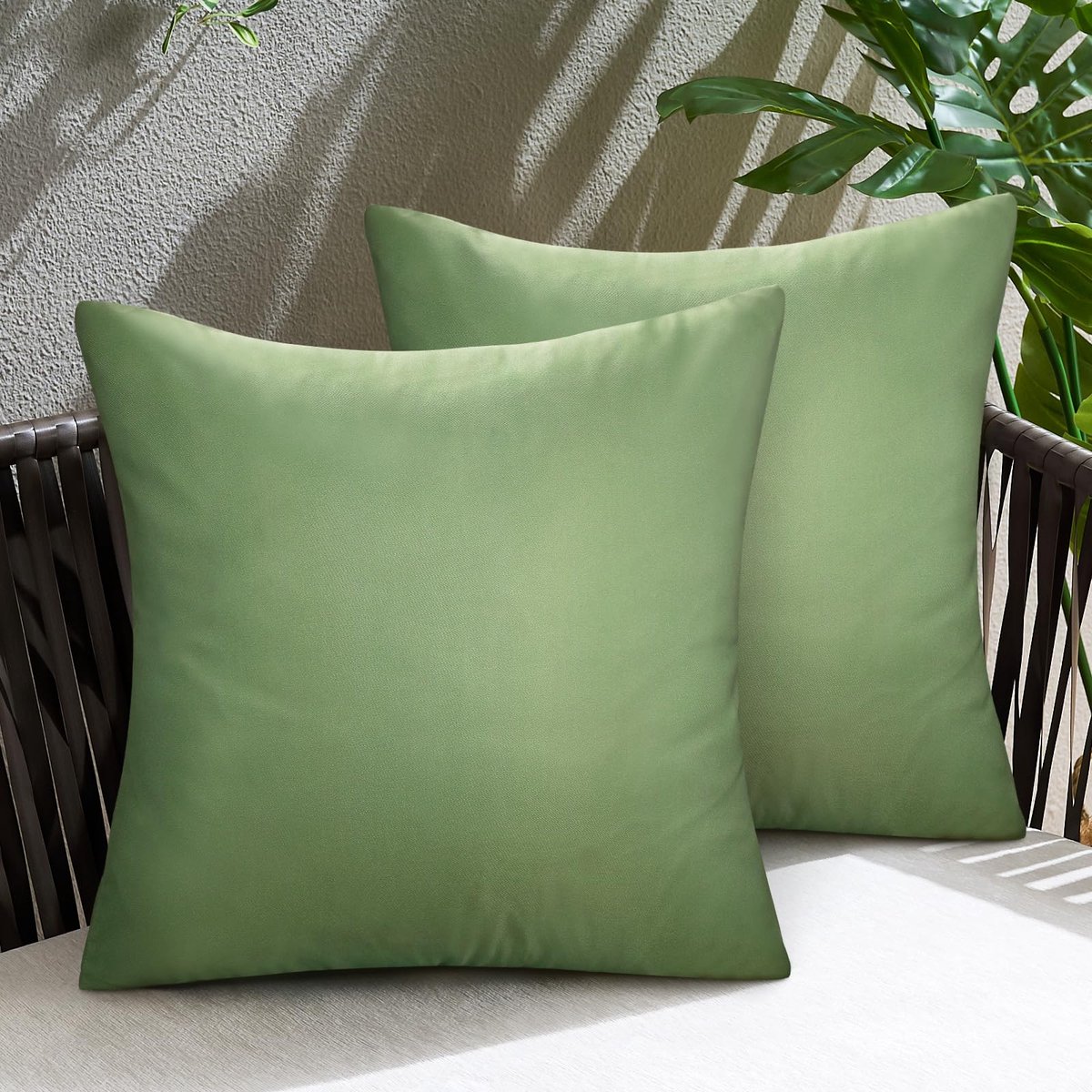 Ibenzoa Kussenslopen 40x40cm - Waterdicht, 2-Pack - Voor Binnen & Buiten Decoratie grijs groen
