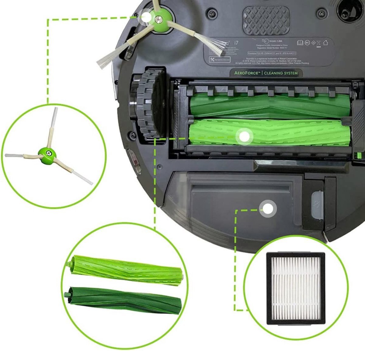 10x Accessoirespakket voor iRobot Roomba j7+/j7/i8+/i8/i7+/i7/i6+/i6/i5+/i5/i4+/i4/i3+/i3/E5/E6/E7 Filters/zijborstels/afzuigrollen thumbnail 6