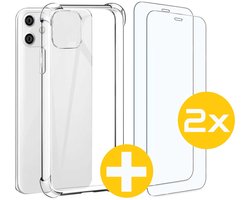 Hoesje en Screenprotector Combi Geschikt Voor iPhone 11 - Anti Shock Hoesje + 2x Screenprotector